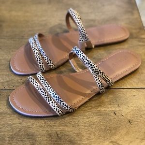 Brand New J. Crew Leopard Tan Slide Sandals